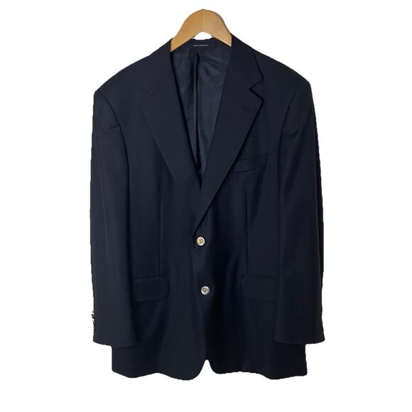Ermenegildo Zegna VTG Navy Blazer Sport Coat Wool Quiet Luxury 50 EU / US 40